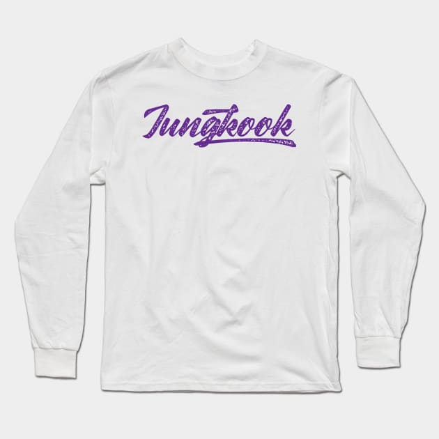 Jungkook baseball typography Long Sleeve T-Shirt by Oricca